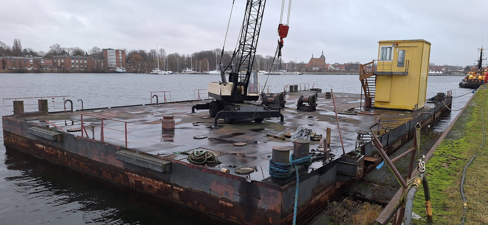 pontoon with crane for sale